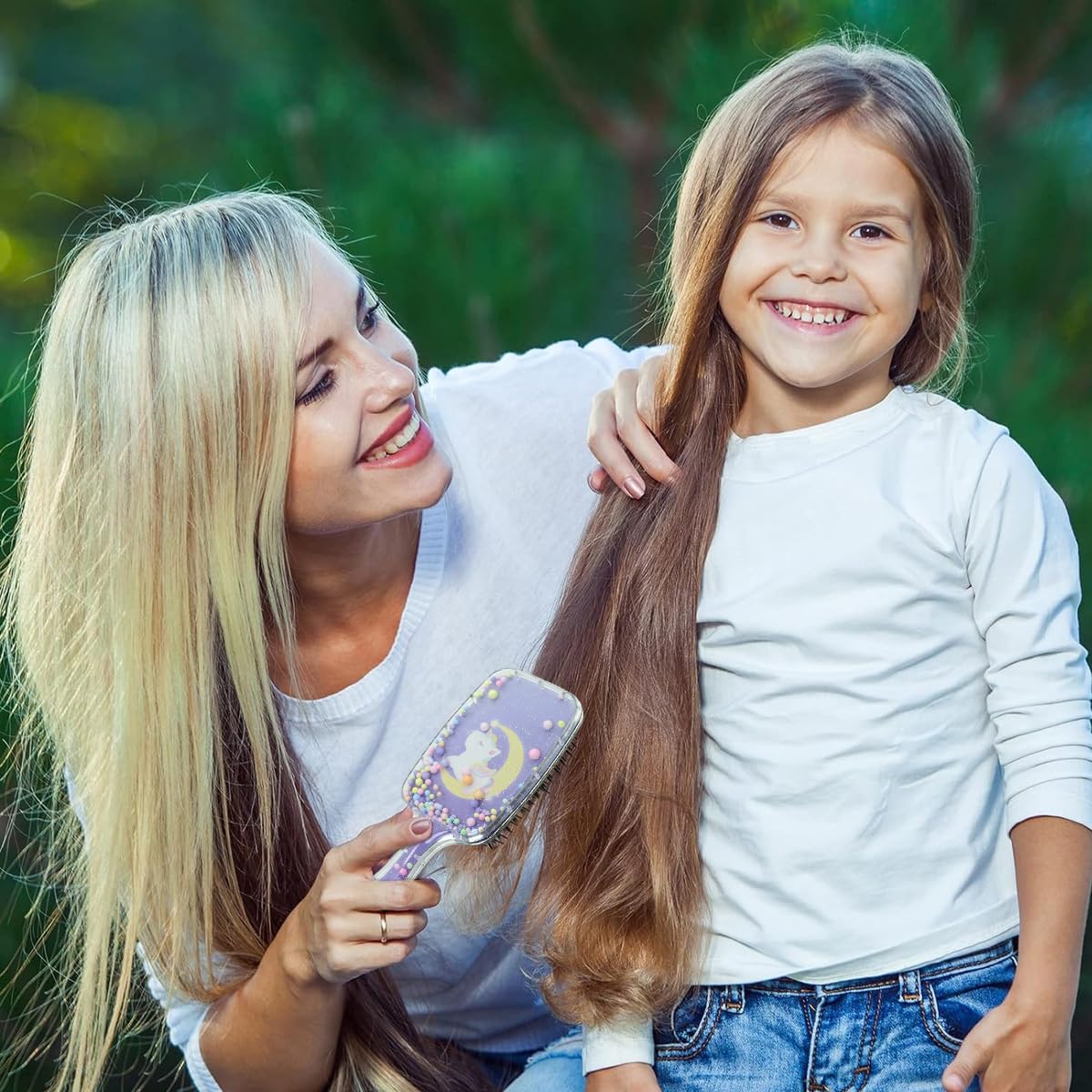 PALAY® Hair Brush for Kids and Women Cute Unicorn Paddle Hair Brush Hair Styling Comb for Kids Girls Soft Touch Scalp Large Detangler Hair Brush with Air Cushion and Soft Bristle - Purple PALAY® Hair Brush for Kids and Women Cute Unicorn Paddle Hair Brush Hair Styling Comb for Kids Girls Soft Touch Scalp Large Detangler Hair Brush with Air Cushion and Soft Bristle - Purple